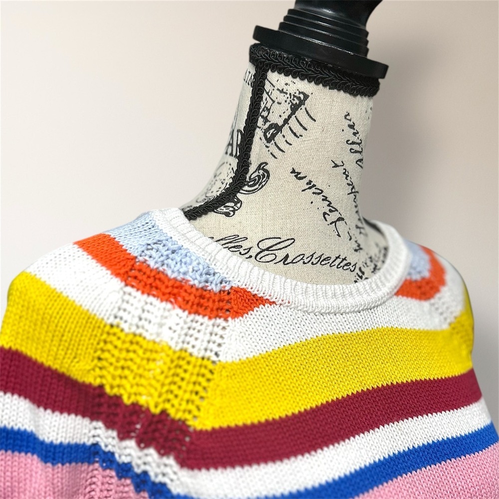 GAP Womens XS Multicolor Stripe Cotton Knit Crewneck Sweater Pullover Preppy - Picture 6 of 10